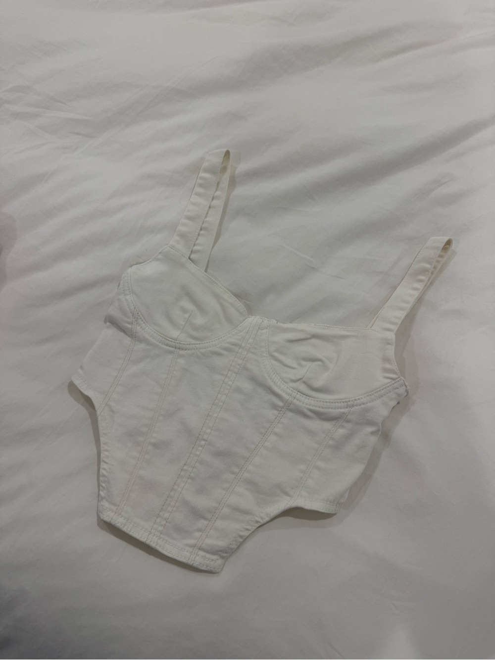 Zara Ivory Structured Bustier Tank